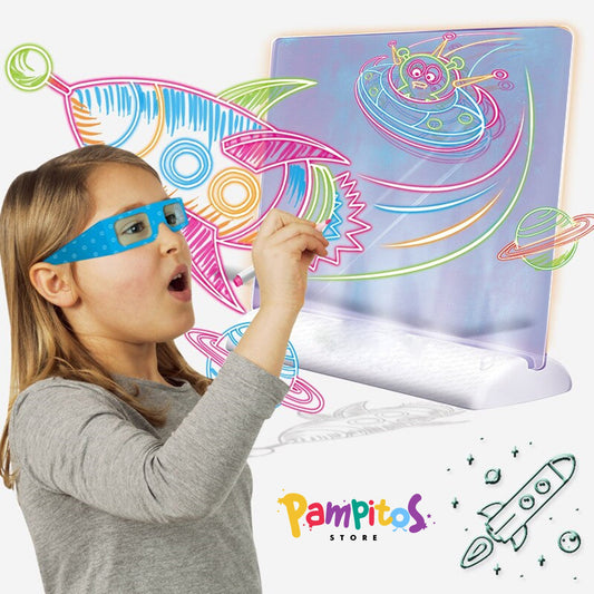 PIZARRA DE DIBUJO MÁGICO GAFAS 3D - ESTIMULACIÓN MONTESSORI